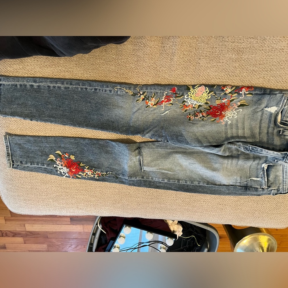 Hudson Embroidered Floral Women Jeans